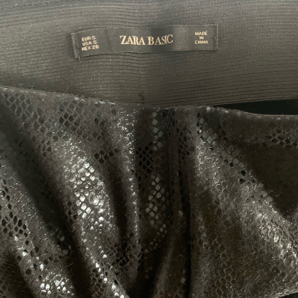 Zara Suede/Python Print Leggings With Ankle Zips - image 4